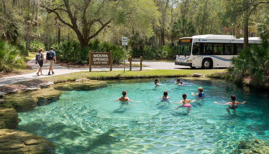 Crystal-clear turquoise spring water surrounded by lush Florida forest at Wekiwa Springs State Park